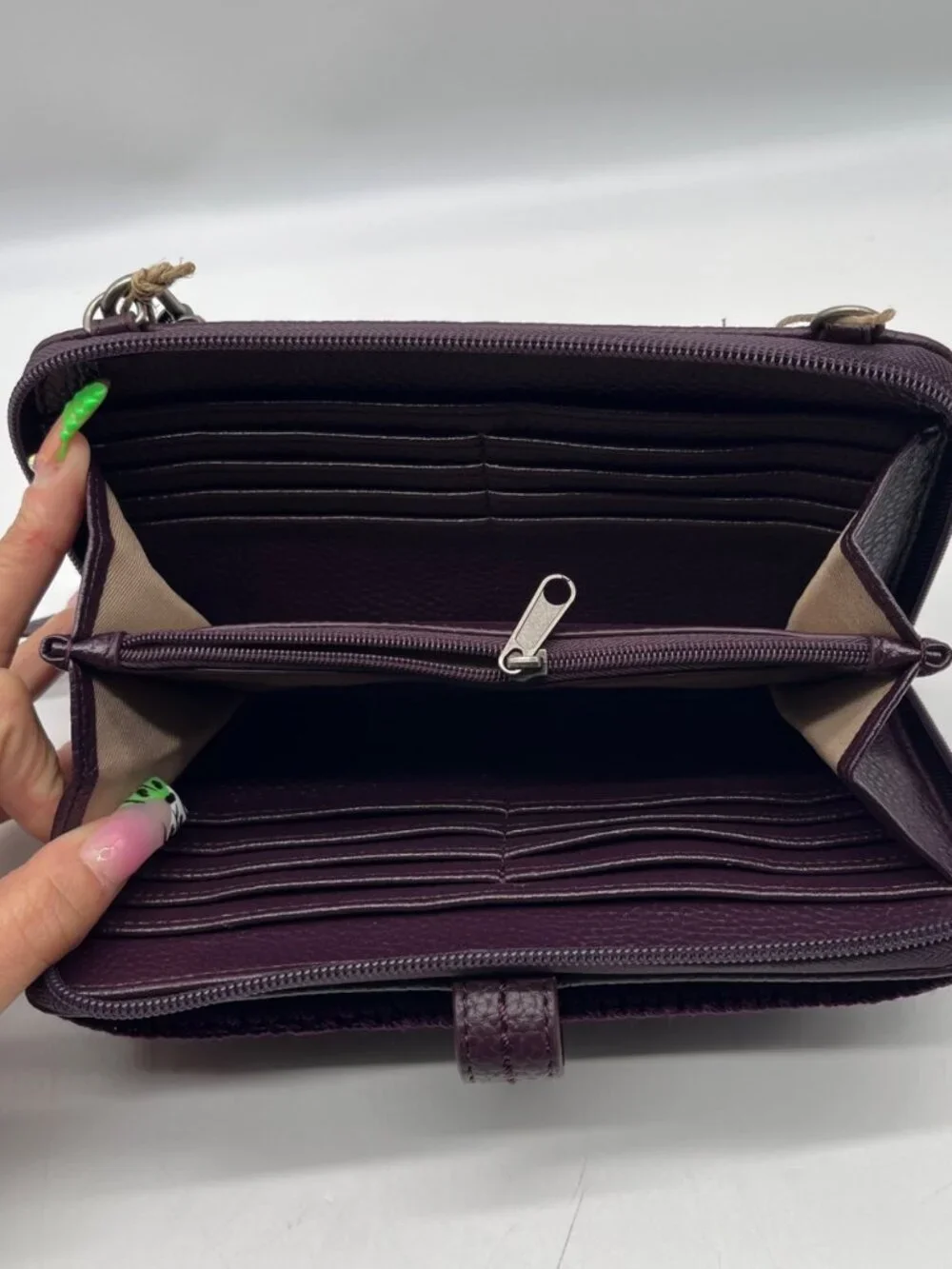 The Sak Iris Large Purple Leather Crossbody Bag